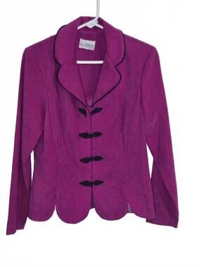Vintage K.C. Spencer Purple Blazer with Black Frog Closures